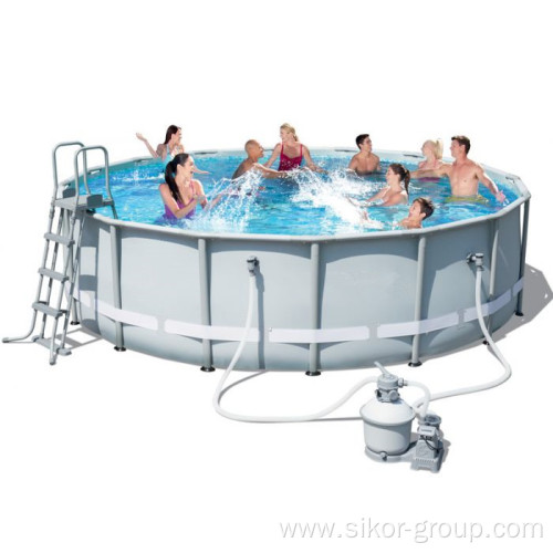 Wholesale PVC Swimming Pool Easy Set Rectangular Metal Frame Above Ground Family Outdoor Swimming Pool